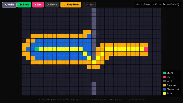 The live demo from A* Pathfinding.