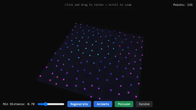 The live demo from Poisson Disk Sampling.