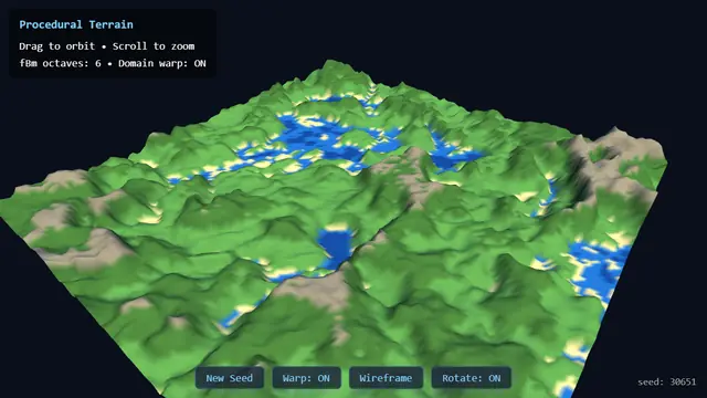 The live demo from Procedural Terrain Generation.